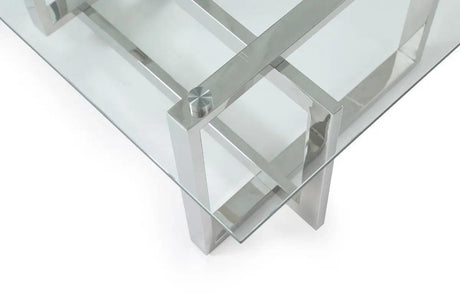 Vig Furniture - Modrest Valiant Modern Glass & Stainless Steel Coffee Table - Vgvcct856