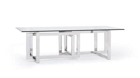 Vig Furniture - Modrest Valiant Modern Glass & Stainless Steel Coffee Table - Vgvcct856