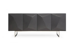 Modrest Vanguard Modern Dark Grey High Gloss Buffet Vgvcg1108-Buf-Gry