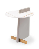 Vig Furniture - Modrest Varum Modern White, Grey & Gold Ceramic End Table - Vgwc26Fb038-Wht-Et