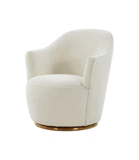 Modrest Vera Modern Sherpa Swivel Accent Chair Vgrhac-542-Wht-Ch