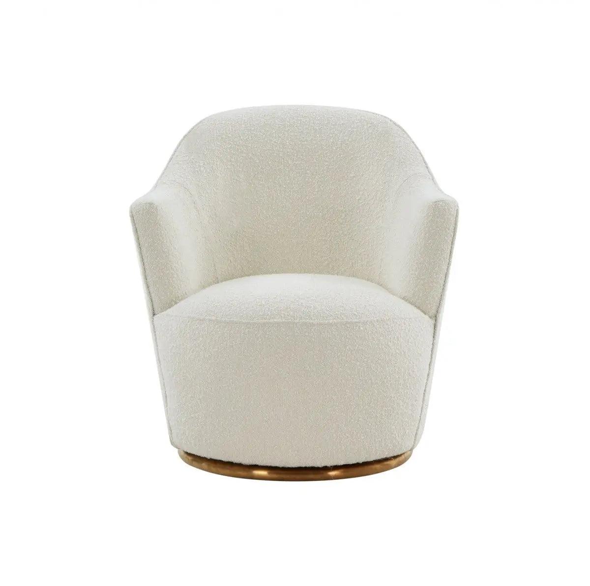 Vig Furniture - Modrest Vera Modern Sherpa Swivel Accent Chair - Vgrhac-542-Wht-Ch