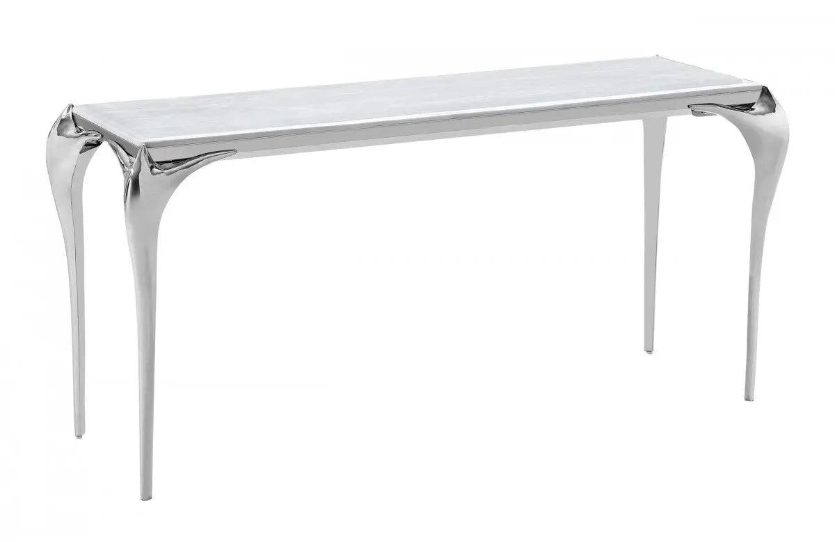 Vig Furniture - Modrest Vince - Faux Marble & Stainless Steel Console Table - Vgzax107-Gry