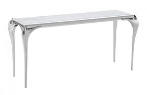 Modrest Vince Faux Marble & Stainless Steel Console Table Vgzax107-Gry