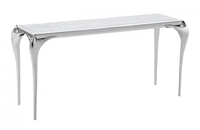 Vig Furniture - Modrest Vince - Faux Marble & Stainless Steel Console Table - Vgzax107-Gry