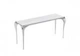 Vig Furniture - Modrest Vince - Faux Marble & Stainless Steel Console Table - Vgzax107-Gry