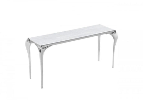 Vig Furniture - Modrest Vince - Faux Marble & Stainless Steel Console Table - Vgzax107-Gry