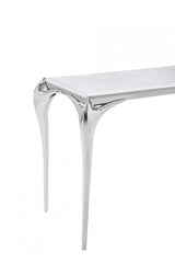 Vig Furniture - Modrest Vince - Faux Marble & Stainless Steel Console Table - Vgzax107-Gry