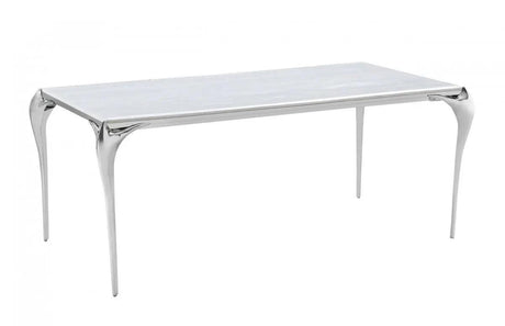 Vig Furniture - Modrest Vince - Modern Faux Marble & Stainless Steel Dining Table - Vgzat107-Dt-1