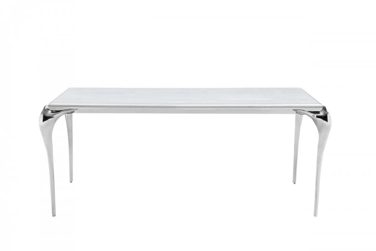 Vig Furniture - Modrest Vince - Modern Faux Marble & Stainless Steel Dining Table - Vgzat107-Dt-1