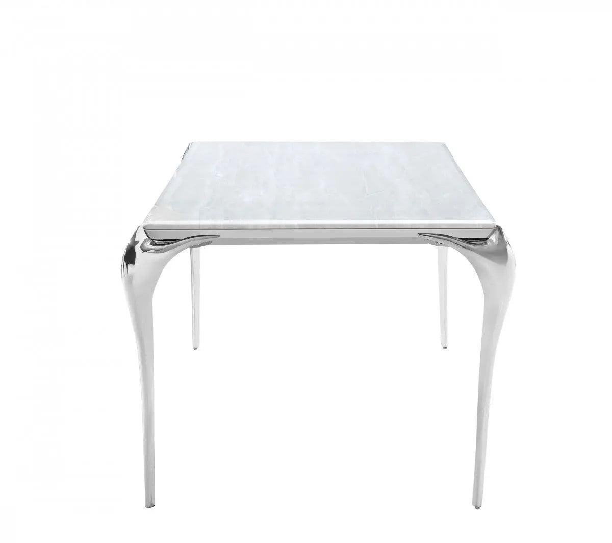 Vig Furniture - Modrest Vince - Modern Faux Marble & Stainless Steel Dining Table - Vgzat107-Dt-1