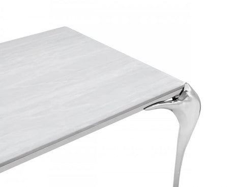 Vig Furniture - Modrest Vince - Modern Faux Marble & Stainless Steel Dining Table - Vgzat107-Dt-1