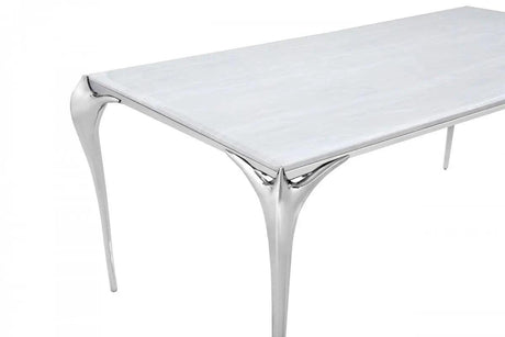 Vig Furniture - Modrest Vince - Modern Faux Marble & Stainless Steel Dining Table - Vgzat107-Dt-1