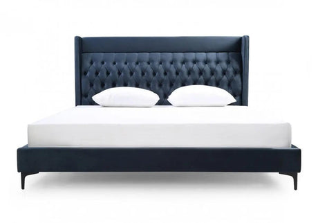 Vig Furniture - Modrest Wales Modern Blue Fabric Bed - Vgvcbd8910-Blu