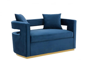 Modrest Wells Modern Blue Velvet Loveseat Vgrhsf-515-Bl-L