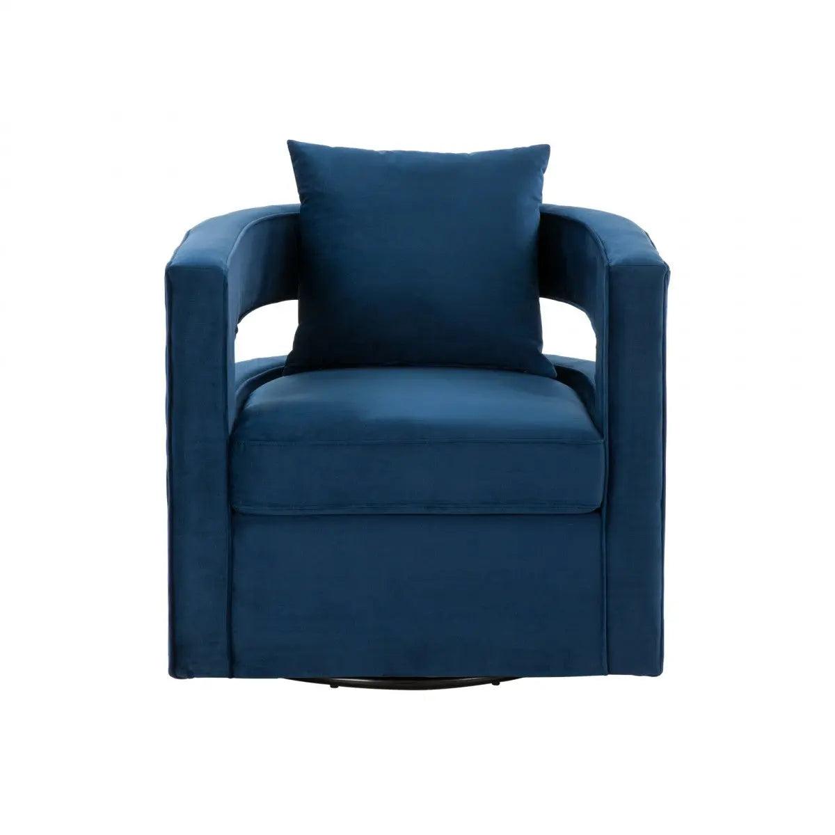 Vig Furniture - Modrest Wells Modern Blue Velvet Swivel Accent Chair - Vgrhac-543-Bl-Ch