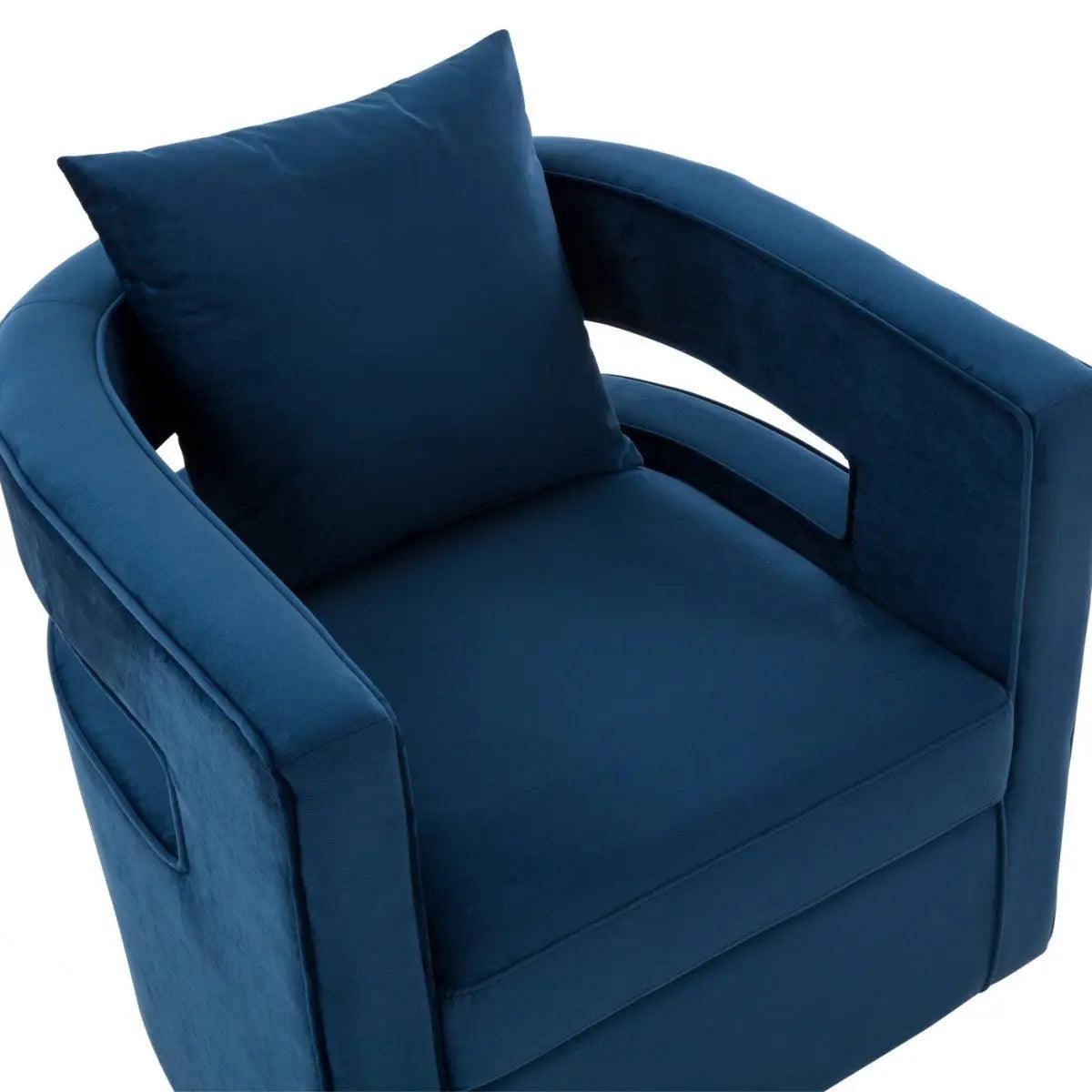 Vig Furniture - Modrest Wells Modern Blue Velvet Swivel Accent Chair - Vgrhac-543-Bl-Ch