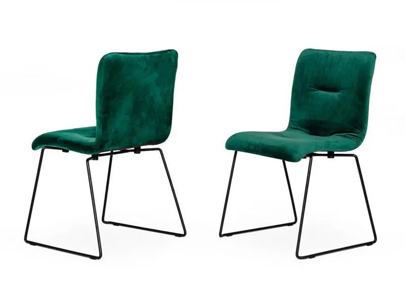 Vig Furniture - Modrest Yannis - Modern Green Fabric Dining Chair (Set Of 2) - Vgmami-913-Grn