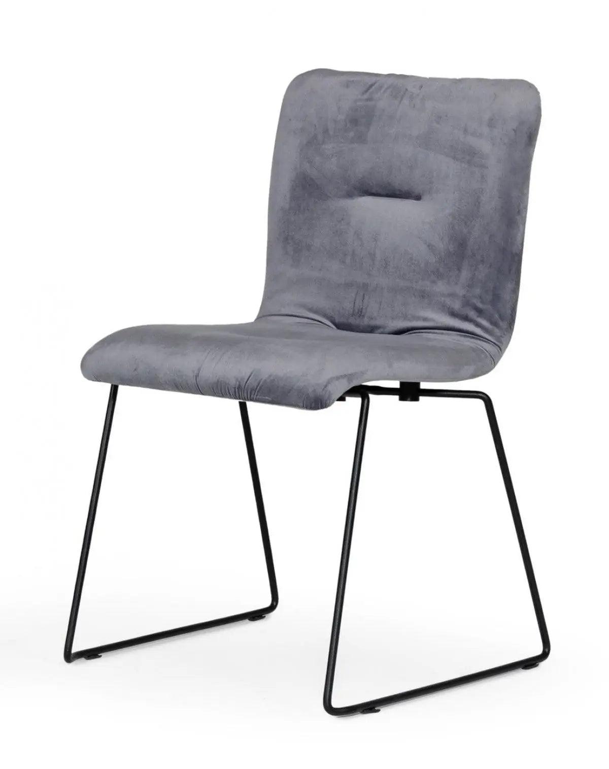 Vig Furniture - Modrest Yannis - Modern Grey Fabric Dining Chair (Set Of 2) - Vgmami-913-Gray