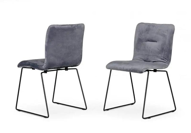 Vig Furniture - Modrest Yannis - Modern Grey Fabric Dining Chair (Set Of 2) - Vgmami-913-Gray