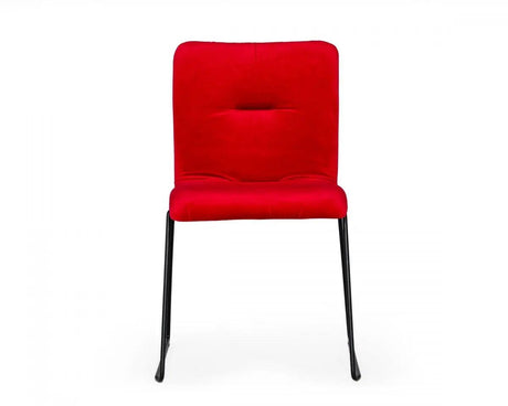 Vig Furniture - Modrest Yannis - Modern Red Fabric Dining Chair (Set Of 2) - Vgmami-913-Red