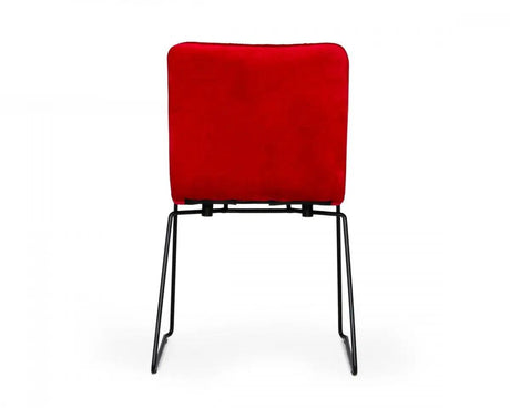 Vig Furniture - Modrest Yannis - Modern Red Fabric Dining Chair (Set Of 2) - Vgmami-913-Red