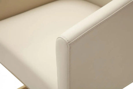 Modrest Yukon Modern Beige Bonded And Antique Brass Dining Chair Vgvc-B8362