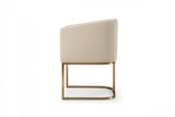 Vig Furniture - Modrest Yukon - Modern Beige Bonded And Antique Brass Dining Chair - Vgvc-B8362