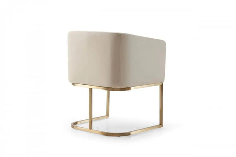 Vig Furniture - Modrest Yukon - Modern Beige Bonded And Antique Brass Dining Chair - Vgvc-B8362