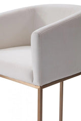 Vig Furniture - Modrest Yukon Modern White Fabric & Brushed Bronze Bar Chair - Vgvcb8362-Wht-Bs