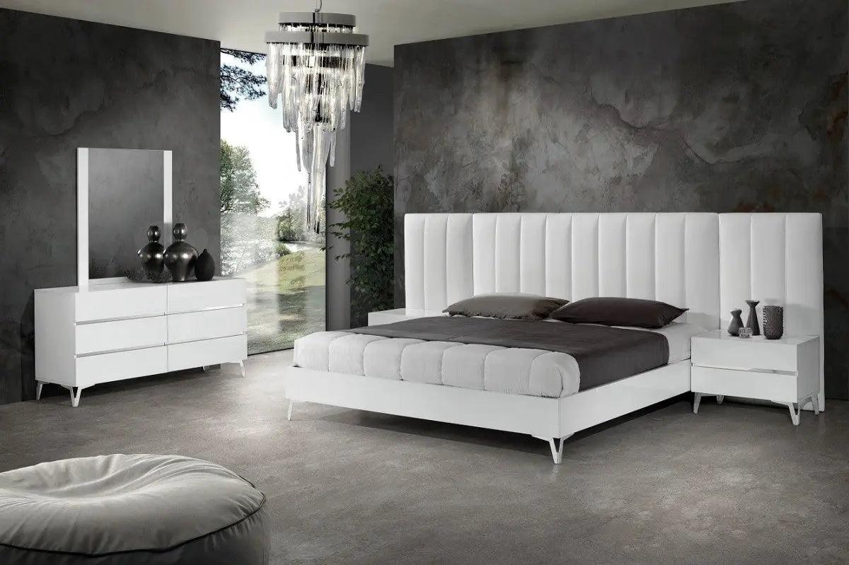 Vig Furniture - Nova Domus Angela - Italian Modern White Eco Leather Bed - Vgacangela-Bed