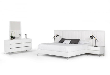 Vig Furniture - Nova Domus Angela - Italian Modern White Eco Leather Bed - Vgacangela-Bed