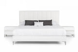 Vig Furniture - Nova Domus Angela - Italian Modern White Eco Leather Bed W- Nightstands - Vgacangela-Set-Nowings