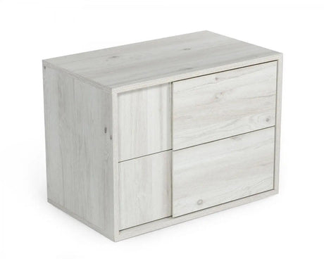 Vig Furniture - Nova Domus Asus - Italian Modern White Washed Oak Nightstand - Vgacasus-Ns-Ash