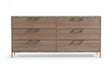 Nova Domus Boston Modern Brown Oak & Brushed Stainless Steel Dresser Vganboston-Drs
