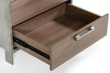 Vig Furniture - Nova Domus Boston Modern Brown Oak & Brushed Stainless Steel Nightstand - Vganboston-Ns