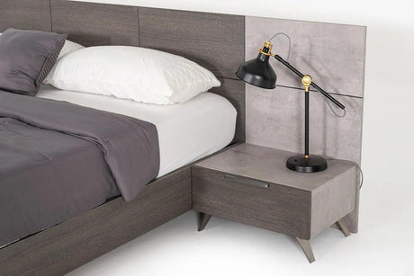 Vig Furniture - Nova Domus Bronx Italian Modern Faux Concrete & Grey Bed - Vgacbronx-Bed