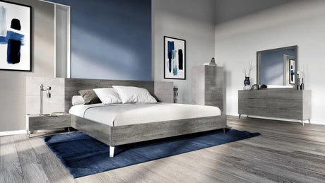 Vig Furniture - Nova Domus Bronx Italian Modern Faux Concrete & Grey Bed - Vgacbronx-Bed