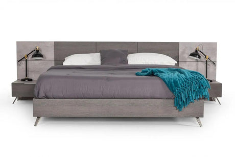 Vig Furniture - Nova Domus Bronx Italian Modern Faux Concrete & Grey Bedroom Set - Vgacbronx-Set