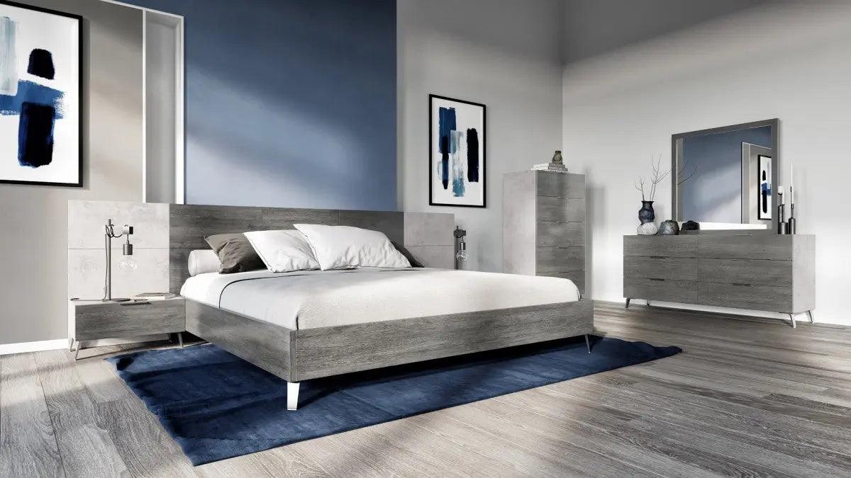 Vig Furniture - Nova Domus Bronx Italian Modern Faux Concrete & Grey Bedroom Set - Vgacbronx-Set