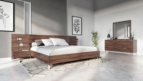 Vig Furniture - Nova Domus Brooklyn - Italian Modern Walnut Bed Set - Vgacbrooklyn-Set