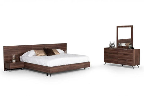 Vig Furniture - Nova Domus Brooklyn Italian Modern Walnut Bed - Vgacbrooklyn-Bed