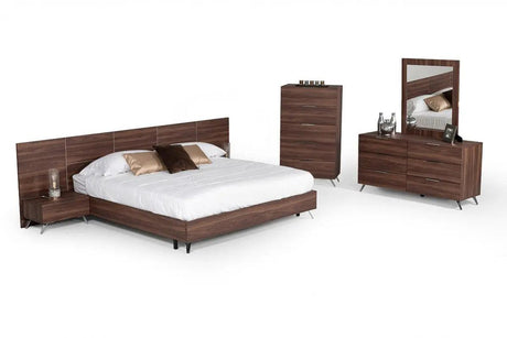 Vig Furniture - Nova Domus Brooklyn Italian Modern Walnut Bed - Vgacbrooklyn-Bed