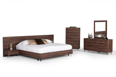 Vig Furniture - Nova Domus Brooklyn Italian Modern Walnut Bed - Vgacbrooklyn-Bed