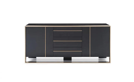 Vig Furniture - Nova Domus Cartier Modern Black & Brushed Bronze Dining Set - Vgvca002-Dinset