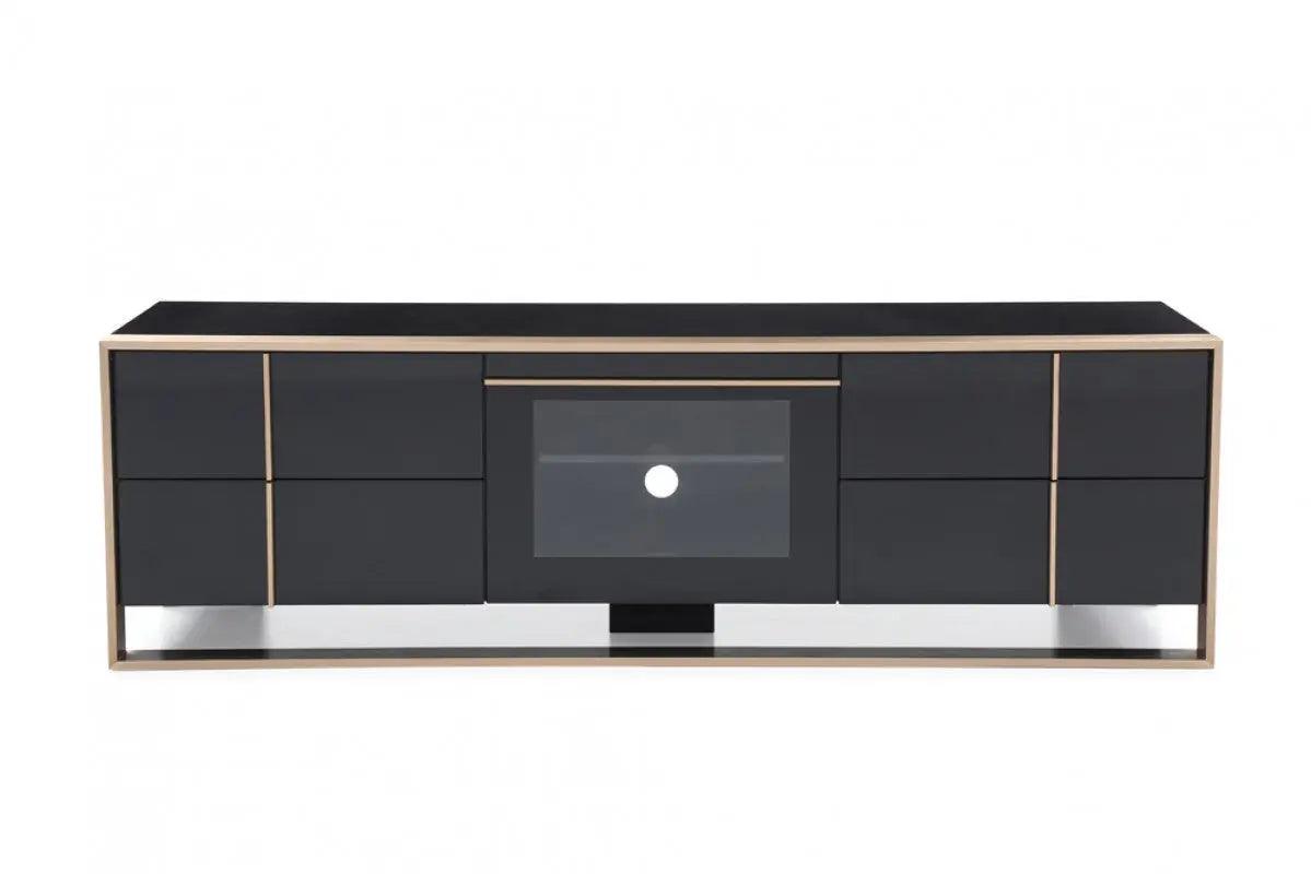 Vig Furniture - Nova Domus Cartier Modern Black & Rosegold Tv Stand - Vgvctv-A002