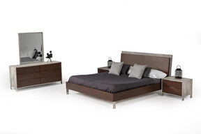 Nova Domus Conner Modern Dark Walnut & Faux Concrete Bedroom Set Vgan-Conner-Set-Dk