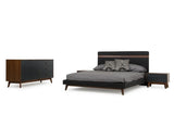 Vig Furniture - Nova Domus Dali Modern Grey Fabric & Walnut Bed - Vgmabr-31-Bed