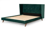 Vig Furniture - Nova Domus Durango Modern Green Fabric & Walnut Bed - Vgmabr-83