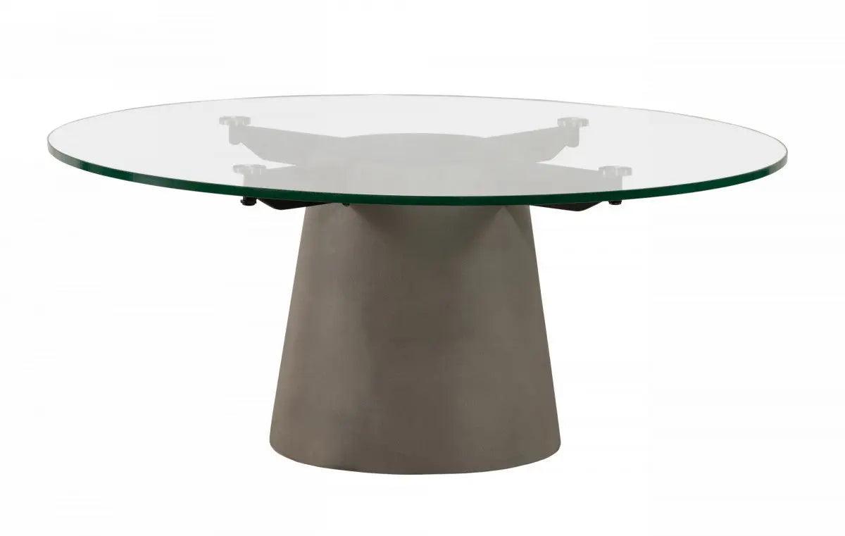 Vig Furniture - Nova Domus Essex - Contemporary Concrete, Metal And Glass Coffee Table - Vglbvig-Cf90